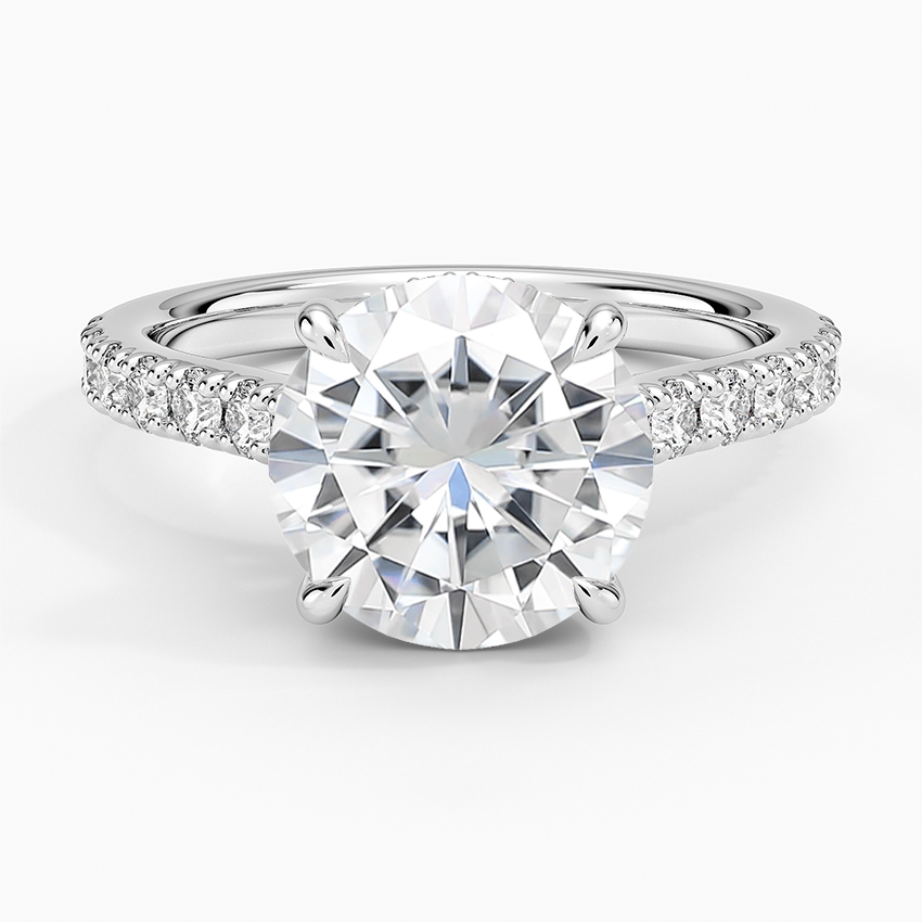 Moissanite Grand Lissome Diamond Ring in 14K White Gold