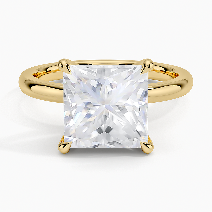 Moissanite Fairmined 2mm Solitaire Ring in 18K Yellow Gold