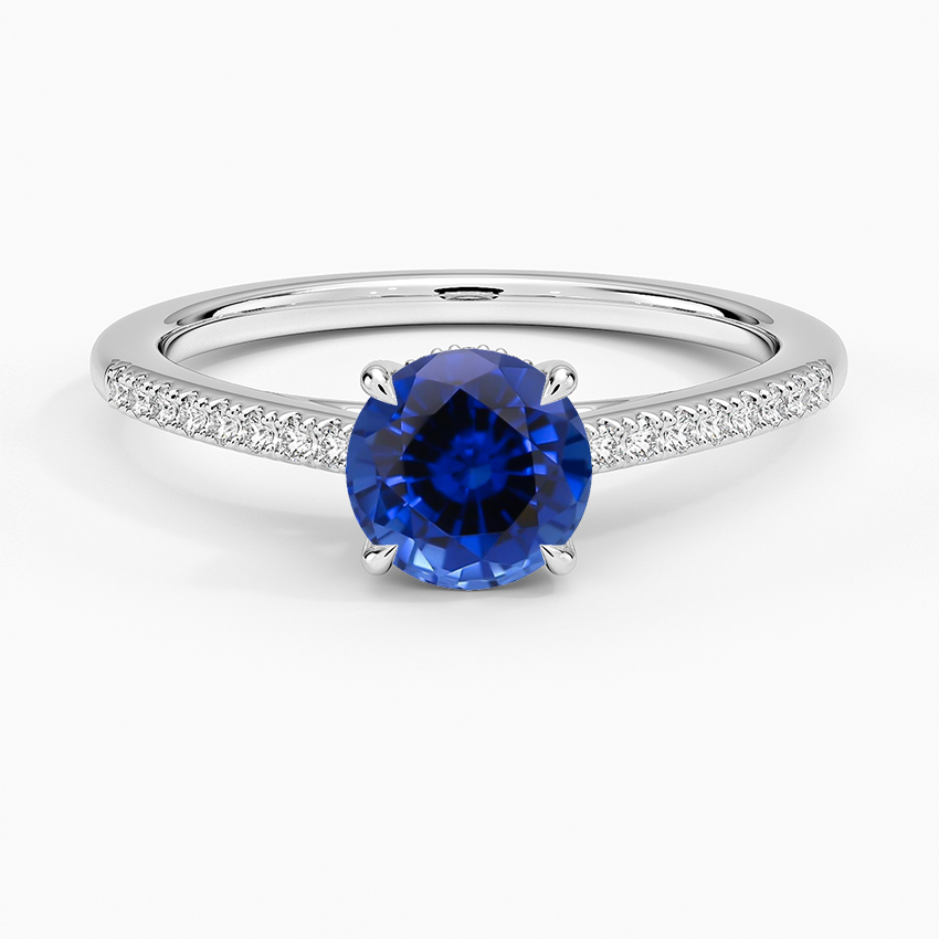 Sapphire Lissome Half Coverage Diamond Ring in 18K White Gold