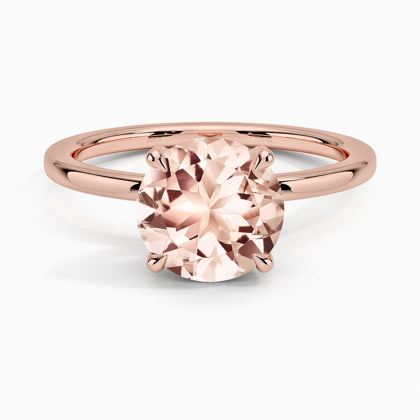 Morganite Lumiere Diamond Ring in 14K Rose Gold