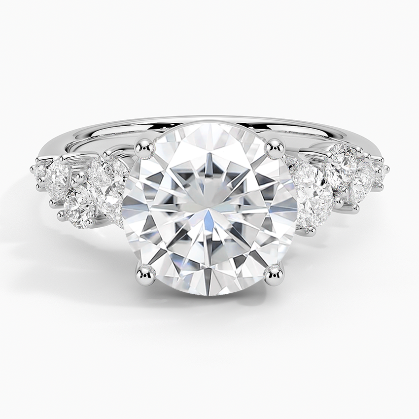 Moissanite Olivetta Tapered Diamond Ring (1/2 ct. tw.) in 14K White Gold