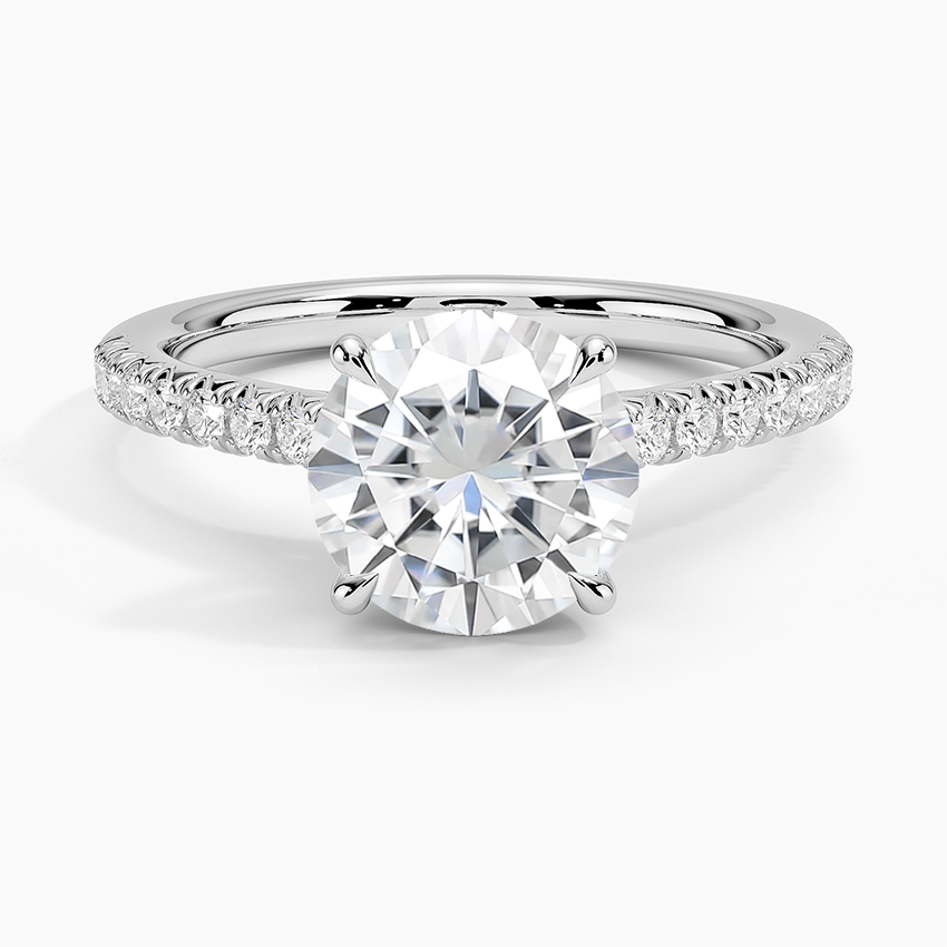 Moissanite Delicate Sienna Diamond Ring in 18K White Gold