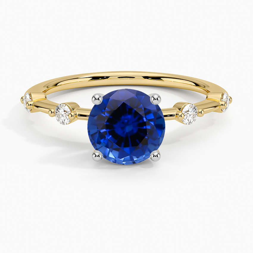 Sapphire Mixed Metal Aimee Diamond Ring in 18K Yellow Gold