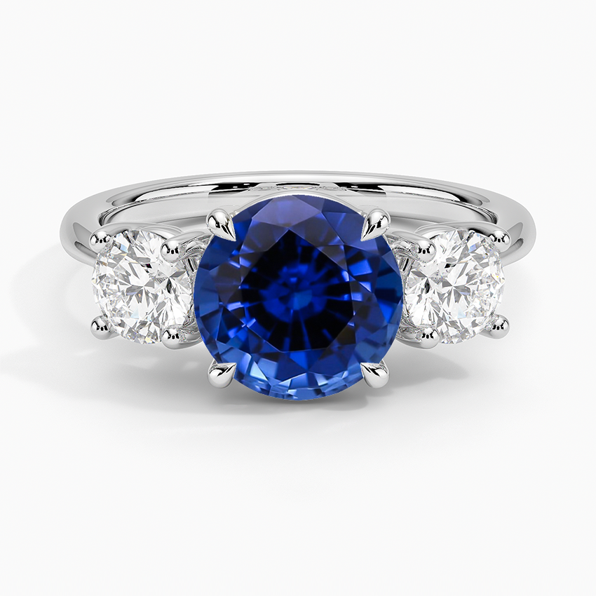 Lab Grown Sapphire Luxe Selene Three Stone Diamond Ring (2/3 ct. tw.) in 18K White Gold