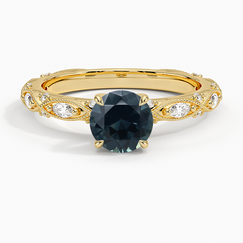 Sapphire Celestia Milgrain Diamond Ring (1/4 ct. tw.) in 18K Yellow Gold