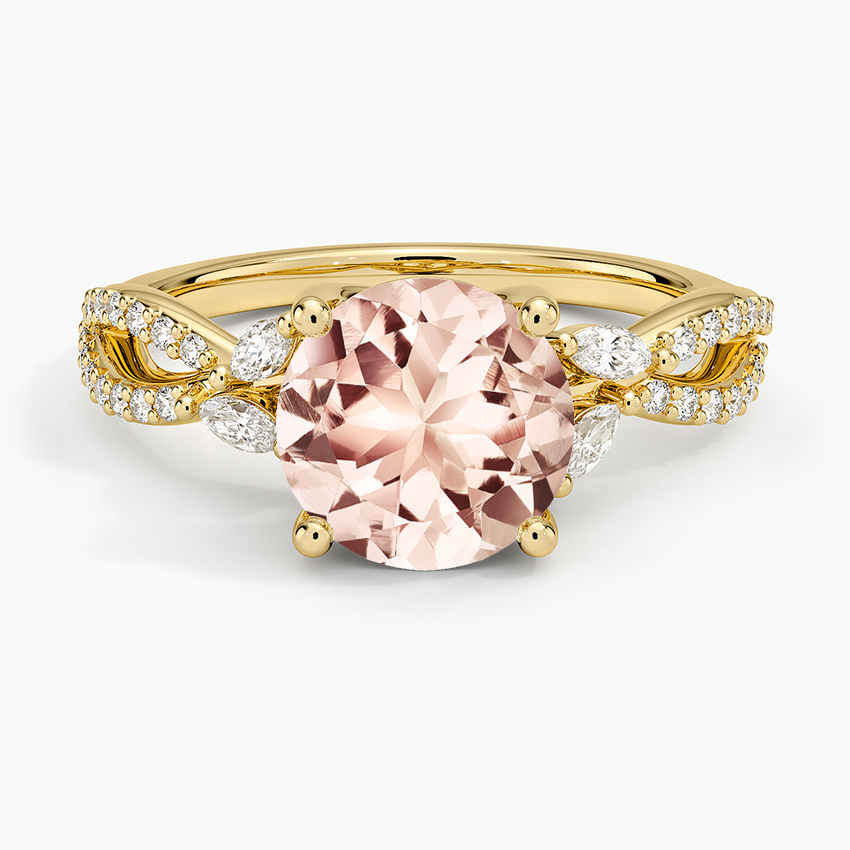Morganite Luxe Willow Diamond Ring (1/4 ct. tw.) in 18K Yellow Gold