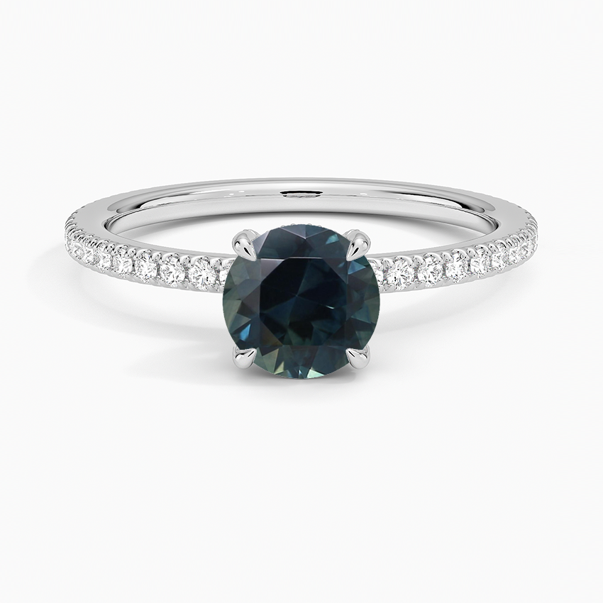 Sapphire Viviana Three-Quarter Coverage Diamond Ring in 18K White Gold