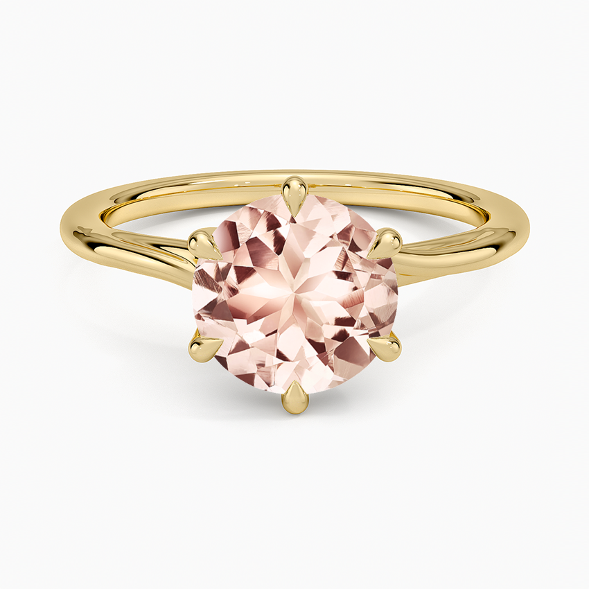 Morganite Delilah Twist Solitaire Ring in 18K Yellow Gold