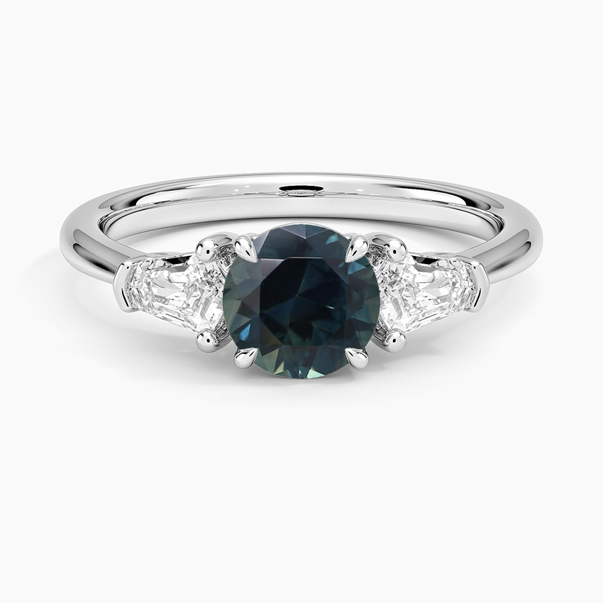 Sapphire Shield Cut Three Stone Diamond Ring (1/4 ct. tw.) in 18K White Gold