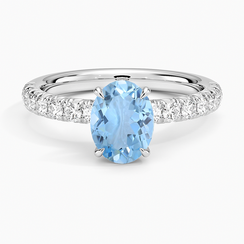 Aquamarine Luxe Amelie Diamond Ring (3/8 Ct. Tw.) in 18K White Gold