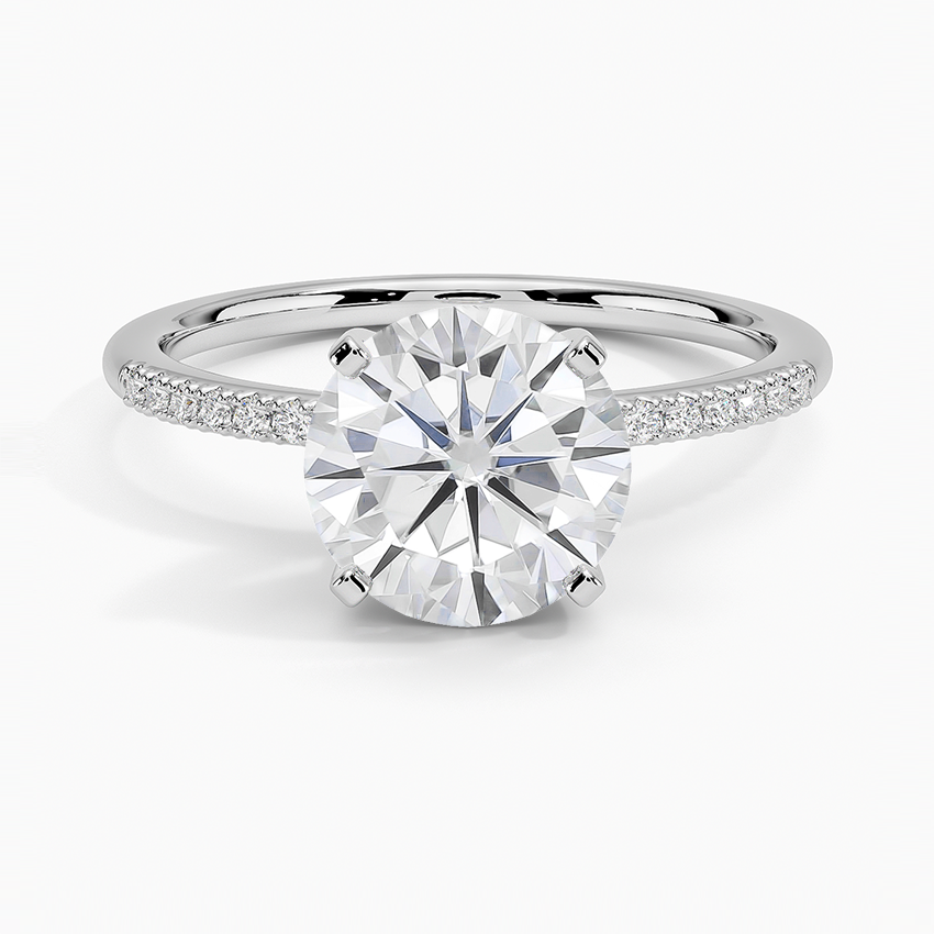 Moissanite Whisper Diamond Ring in 18K White Gold