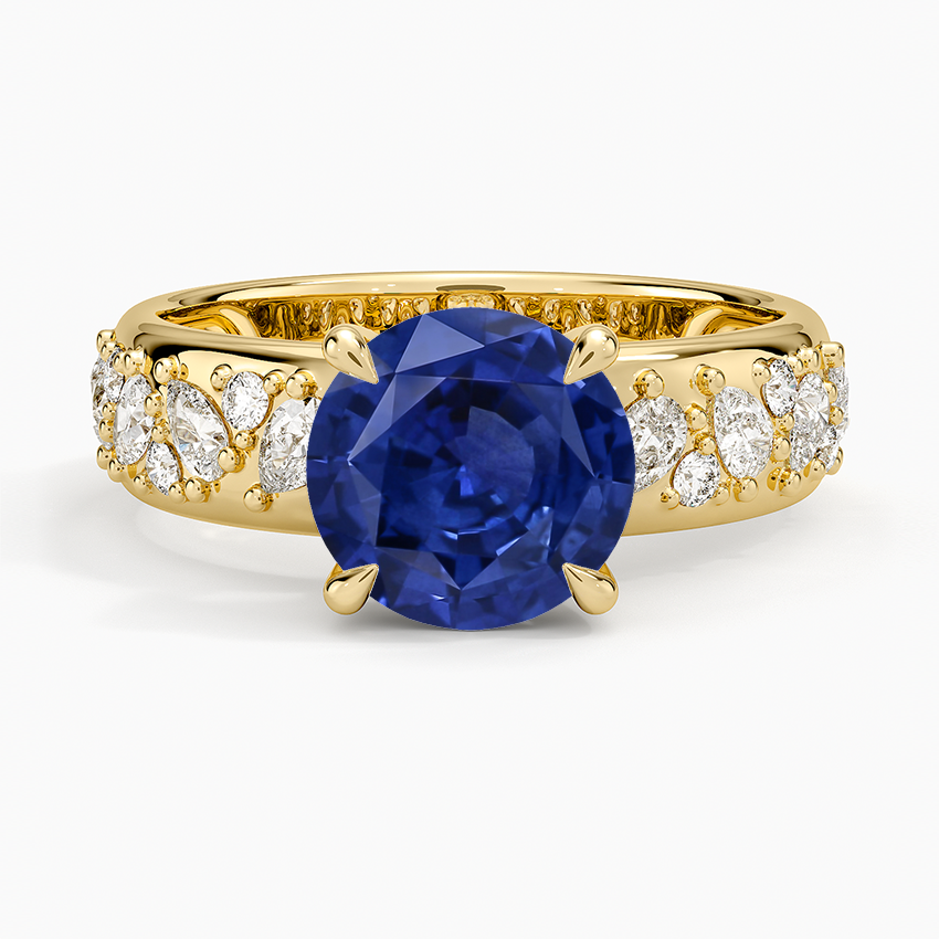 Sapphire Mosaic Olivetta Three-Quarter Coverage Diamond Ring (1/2 ct. tw.) in 18K Yellow Gold