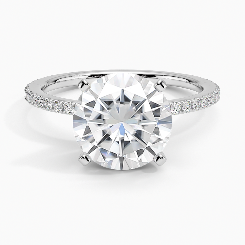 Moissanite Ballad Three-Quarter Coverage Diamond Ring (1/4 ct. tw.) in 14K White Gold