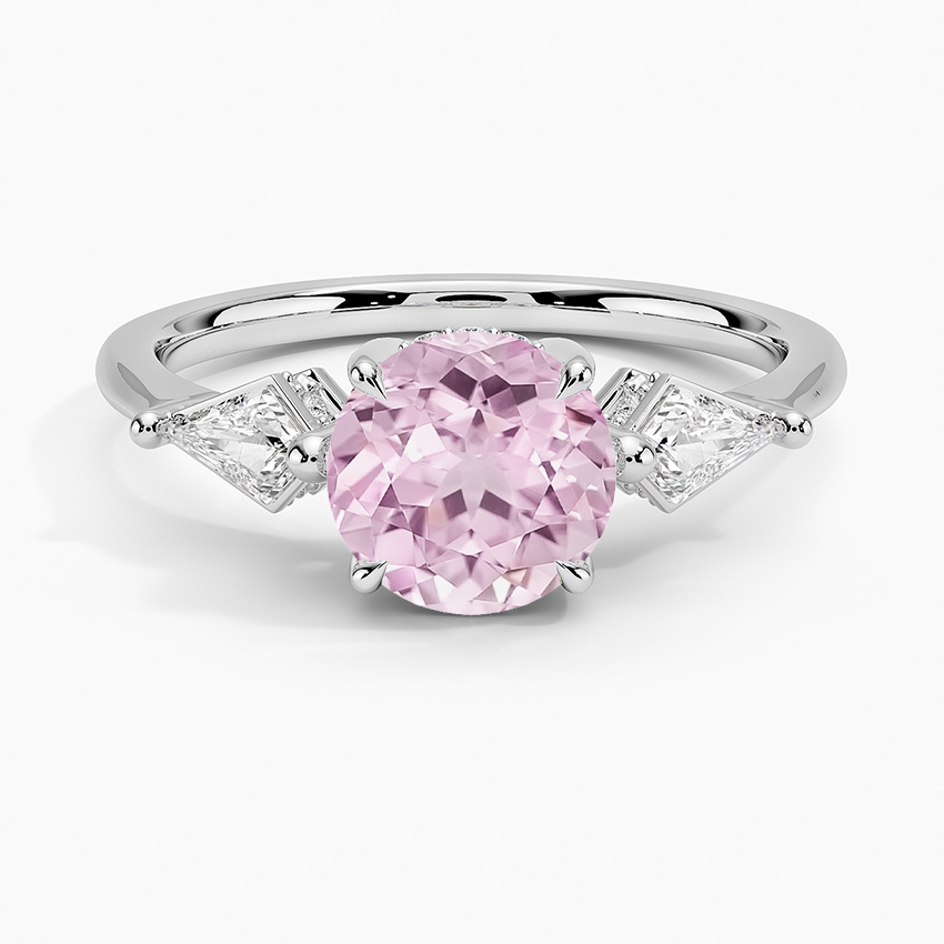 Lab Grown Sapphire Luxe Cometa Hidden Accent Diamond Ring in 18K White Gold