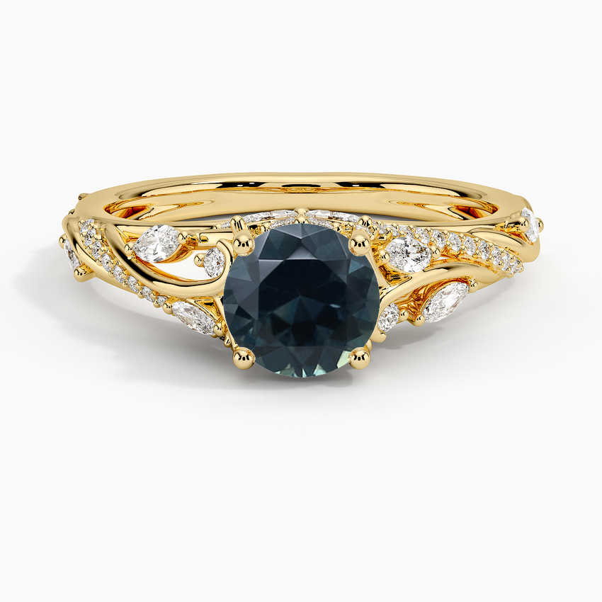 Sapphire Begonia Vine Diamond Ring (1/2 ct. tw.) in 14K Yellow Gold