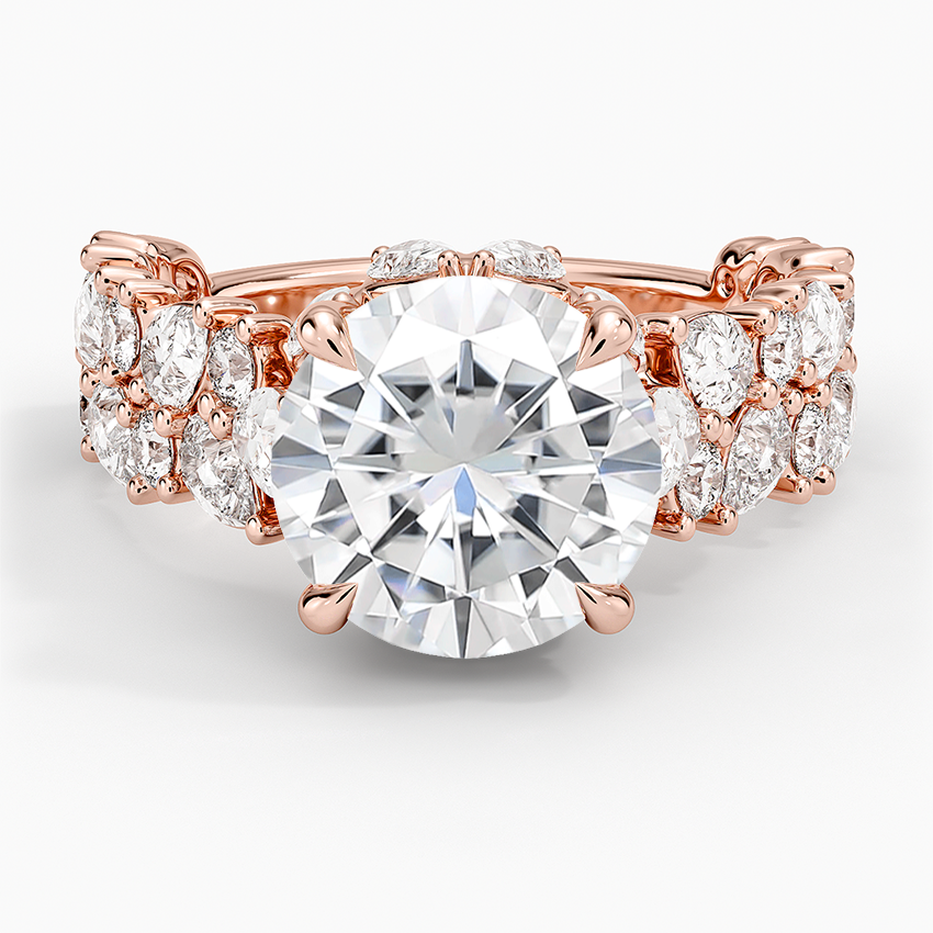 Moissanite Olivetta Double Row Diamond Ring (2 1/2 ct. tw.) in 14K Rose Gold