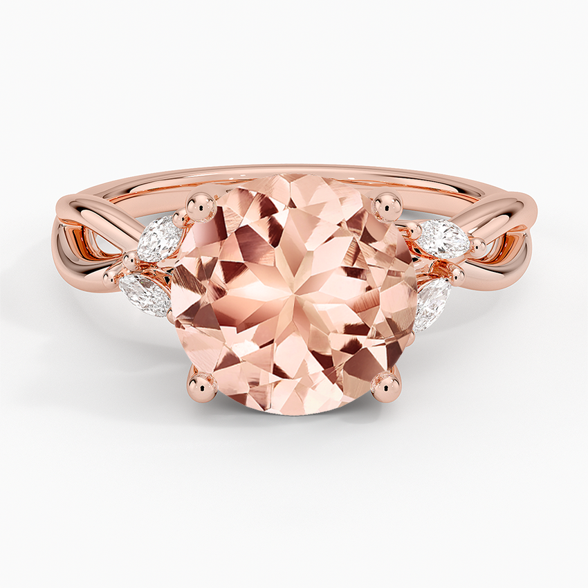 Morganite Willow Diamond Ring (1/8 ct. tw.) in 14K Rose Gold
