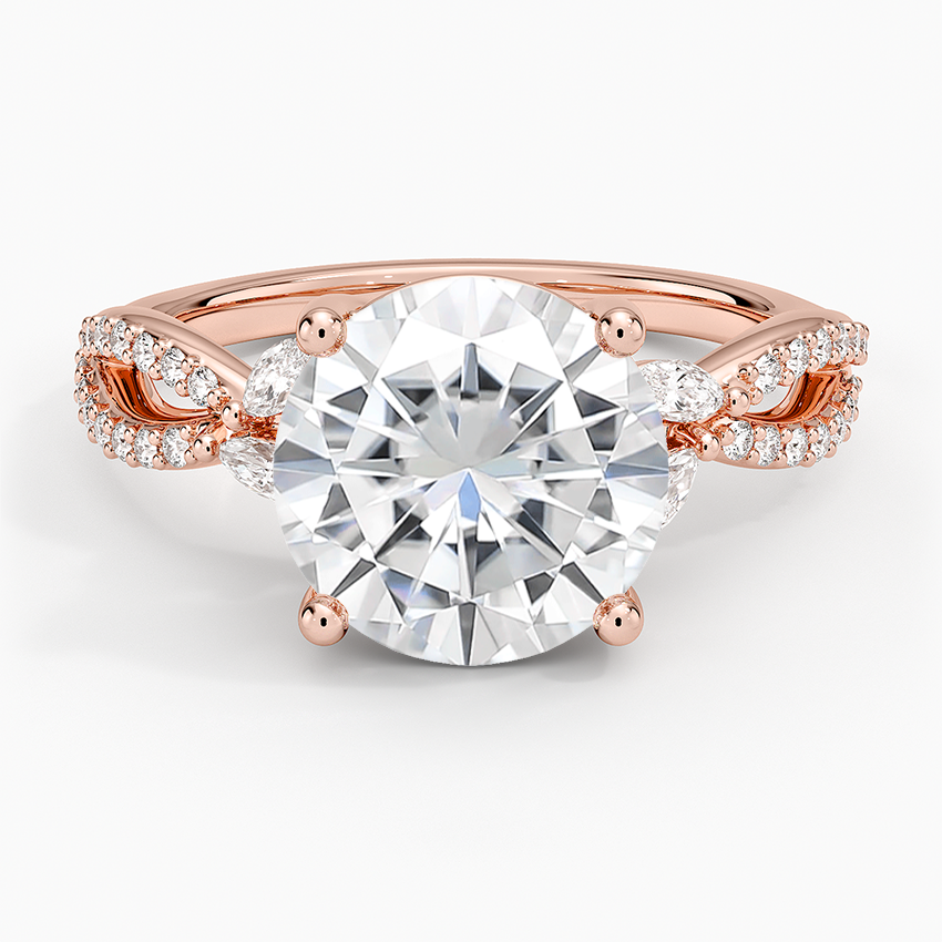 Moissanite Luxe Willow Diamond Ring (1/4 ct. tw.) in 14K Rose Gold