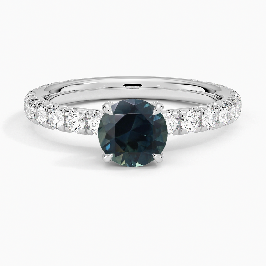 Sapphire Olympia Three-Quarter Coverage Diamond Ring in 18K White Gold