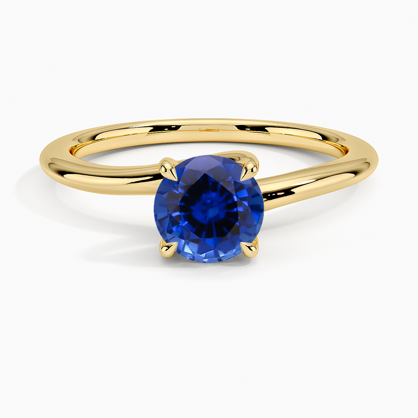 Sapphire Monsella Solitaire Ring in 18K Yellow Gold