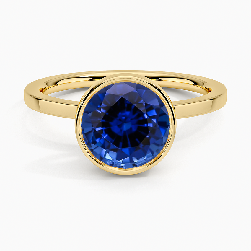 Lab Grown Sapphire Noemi Bezel Ring in 18K Yellow Gold