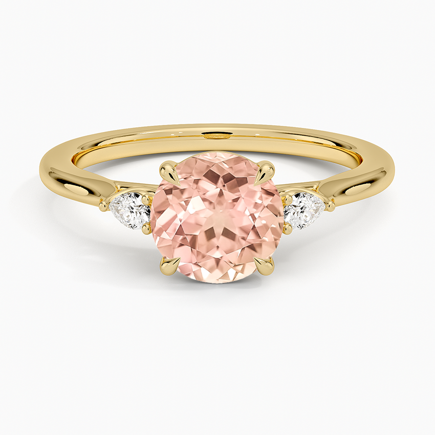 Lab Grown Sapphire Aria Perfect Fit Three Stone Diamond Ring in 18K Yellow Gold