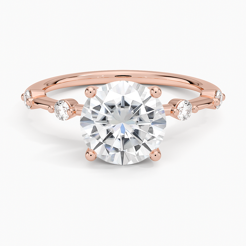 Moissanite Aimee Diamond Ring in 14K Rose Gold