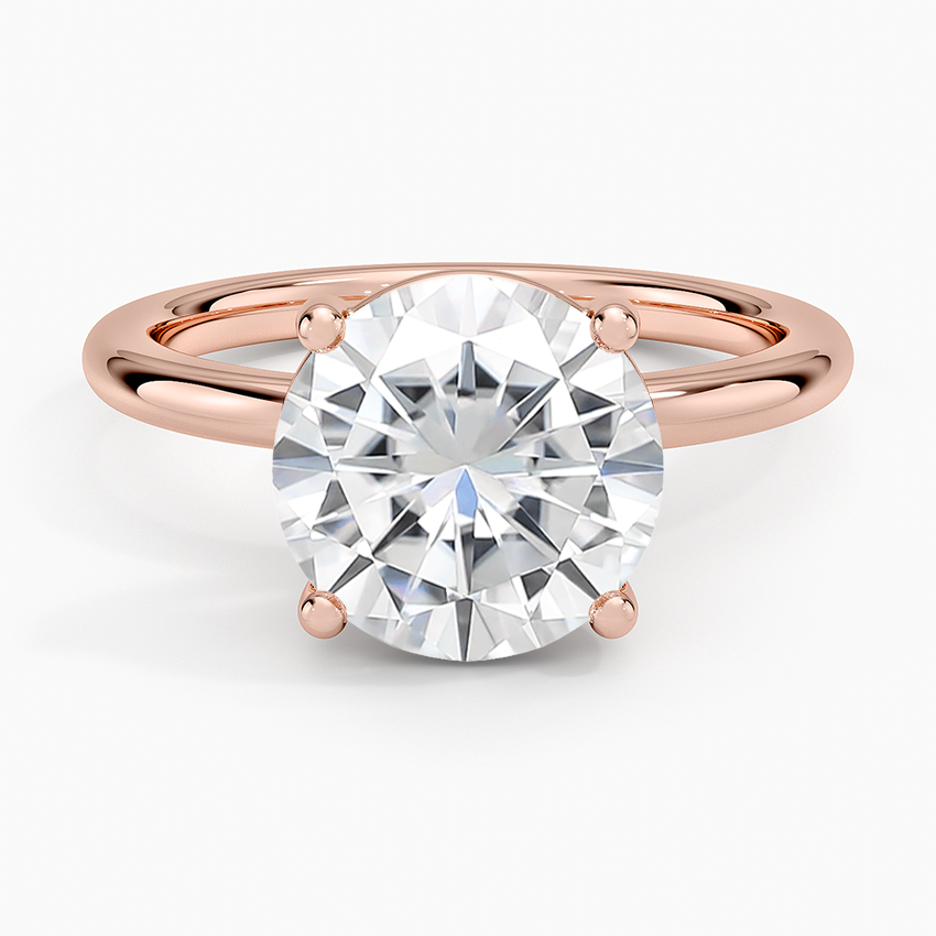 Moissanite Sydney Perfect Fit 2mm Solitaire Ring in 14K Rose Gold