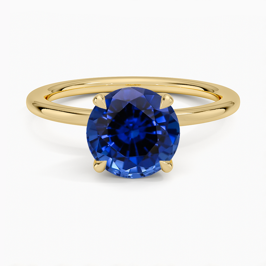 Lab Grown Sapphire 1.5mm Petite Elodie Perfect Fit Solitaire Ring in 18K Yellow Gold
