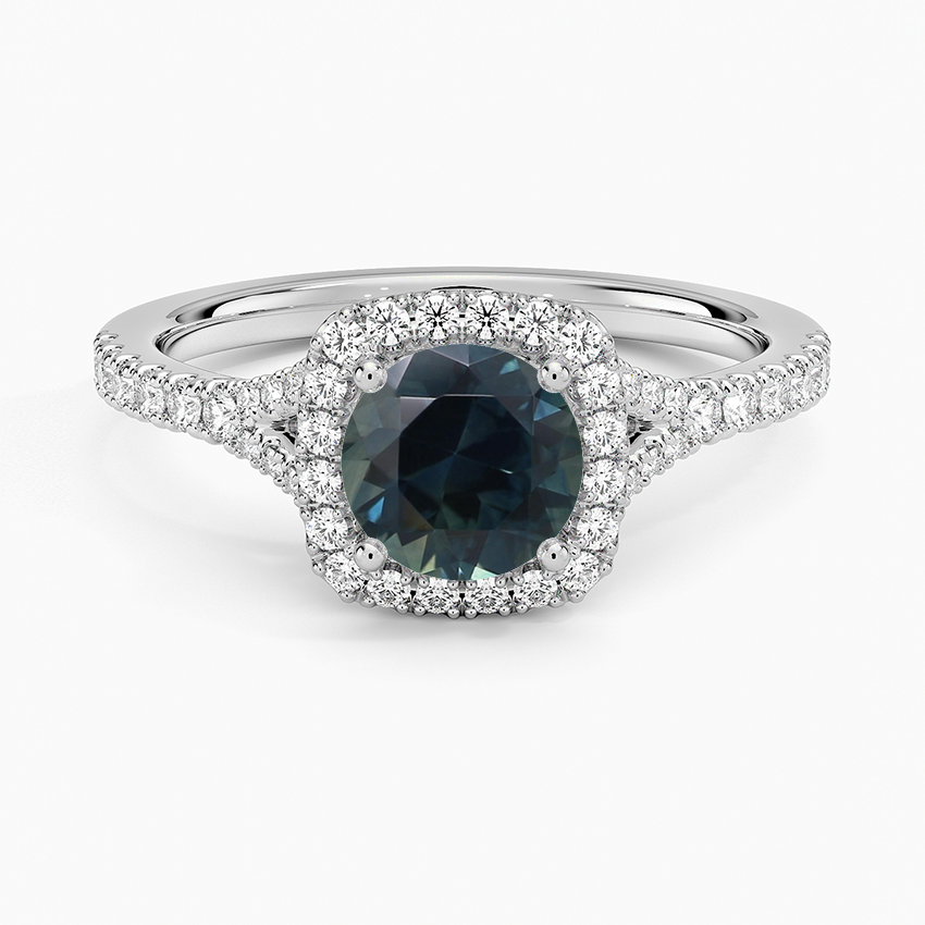 Sapphire Joy Half-Coverage Diamond Ring in 18K White Gold