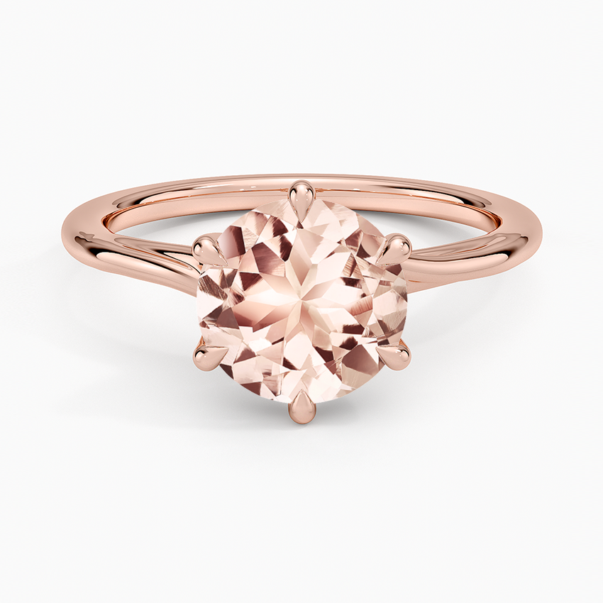 Morganite Delilah Twist Solitaire Ring in 14K Rose Gold