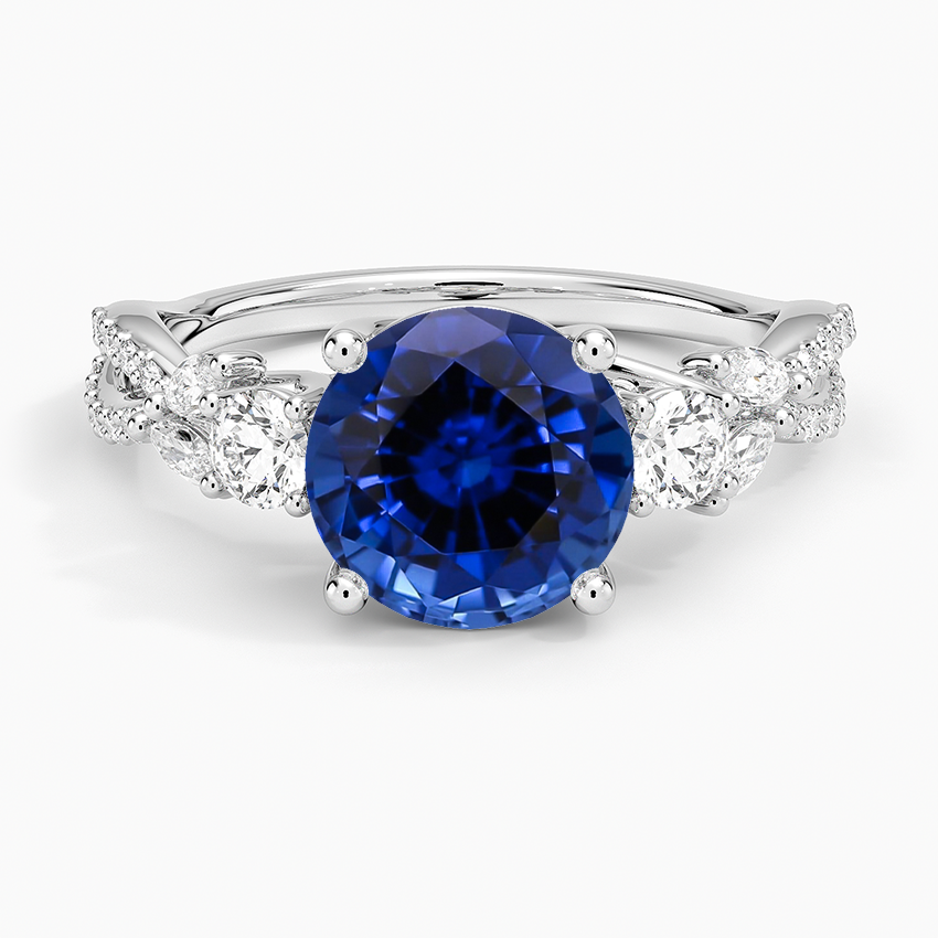 Lab Grown Sapphire Luxe Willow Three Stone Diamond Ring (1/2 ct. tw.) in 18K White Gold