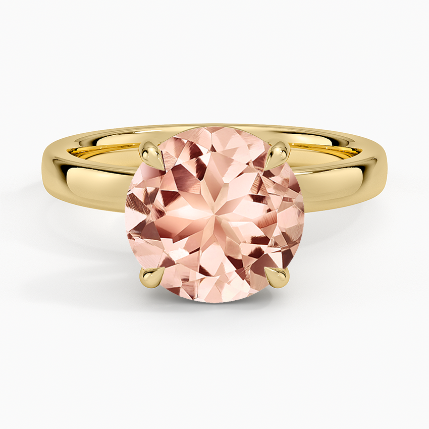 Morganite Fairmined Perfect Fit Solitaire 2.5mm Ring in 18K Yellow Gold