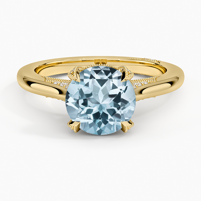 Aquamarine Simply Tacori Diamond Ring (1/8 ct. tw.) in 18K Yellow Gold