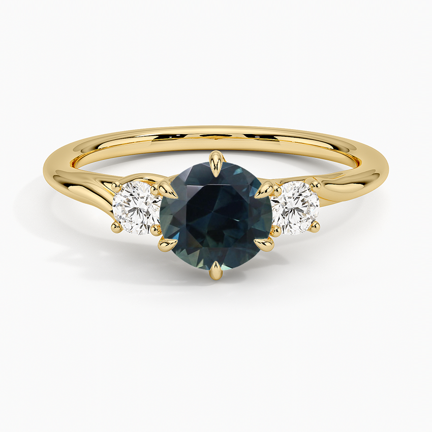 Sapphire Delilah Three Stone Diamond Ring in 18K Yellow Gold