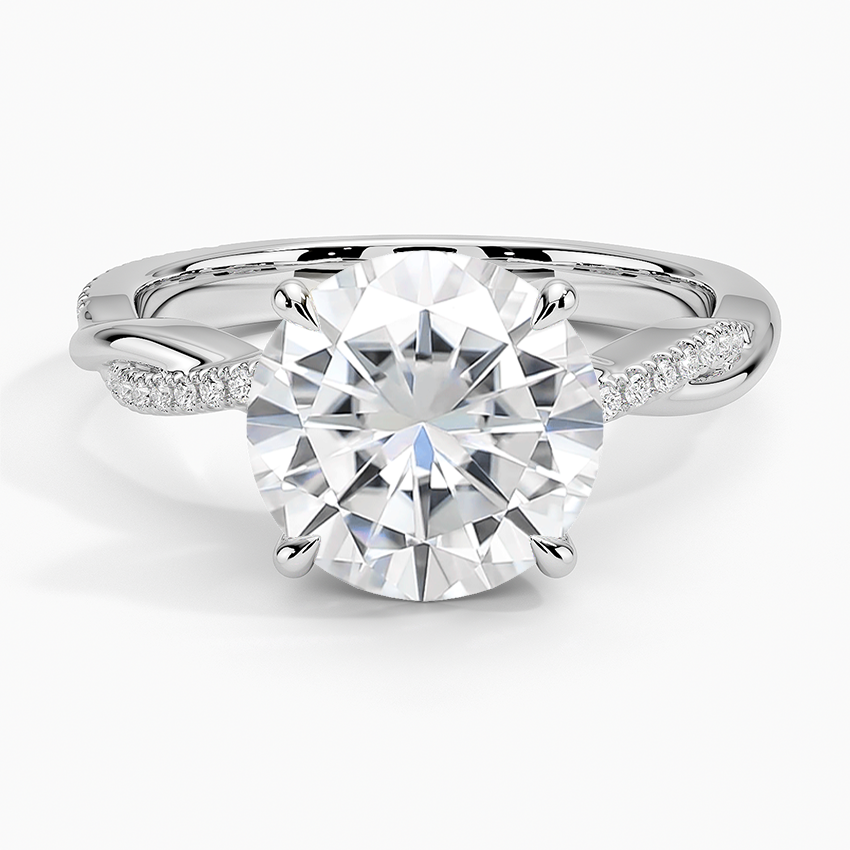 Moissanite Petite Twisted Vine Diamond Ring (1/8 ct. tw.) in 14K White Gold