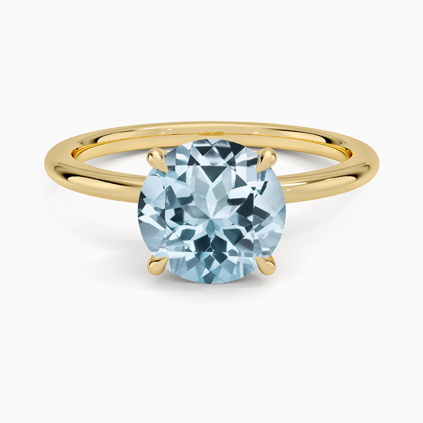 Aquamarine 1.5mm Elodie Ring in 18K Yellow Gold