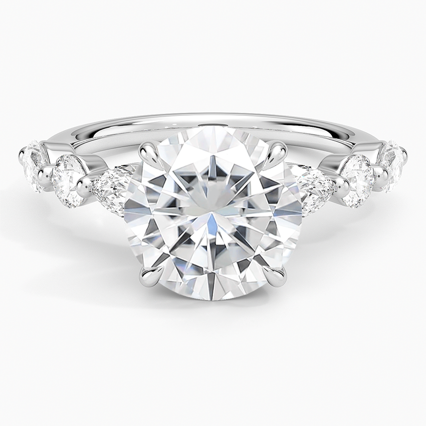 Moissanite Grand Versailles Diamond Ring in 14K White Gold