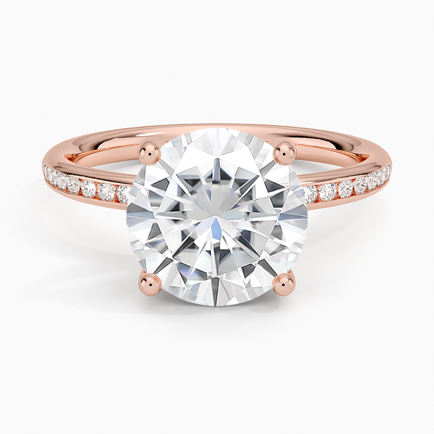 Moissanite Tabitha Channel Set Diamond Ring in 14K Rose Gold