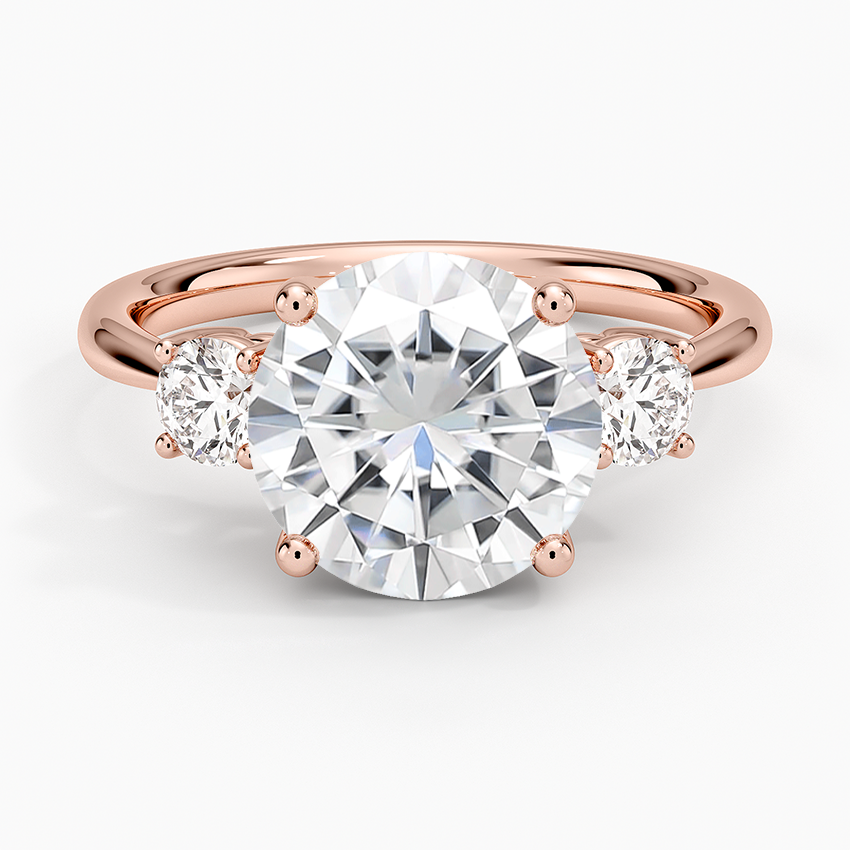 Moissanite Selene Three Stone Diamond Ring (1/3 ct. tw.) in 14K Rose Gold