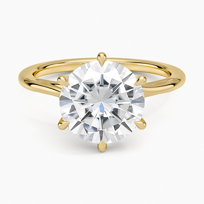 Moissanite Delilah Twist Solitaire Ring in 14K Yellow Gold