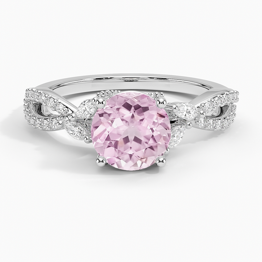 Lab Grown Sapphire Adorned Luxe Willow Diamond Ring (1/3 ct. tw.) in 18K White Gold