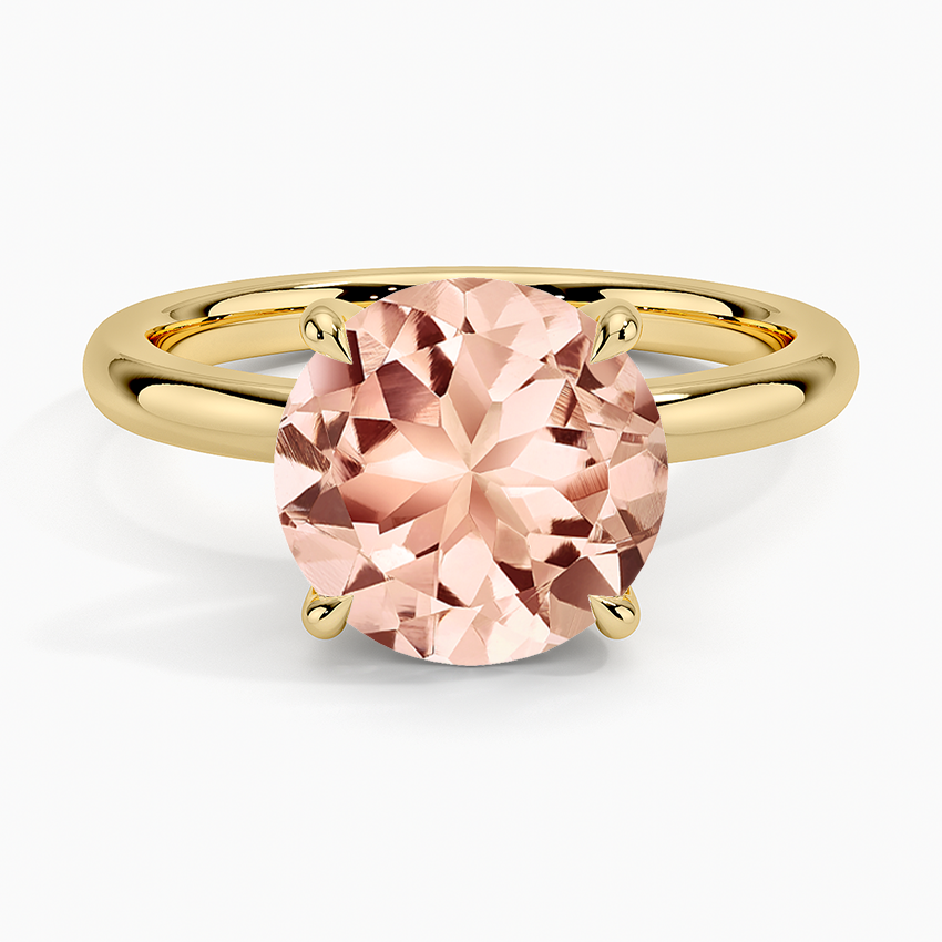 Morganite Fairmined 2mm Solitaire Ring in 18K Yellow Gold