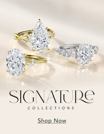 Gold diamond engagement rings featured from Brilliant Earth's Signature Bridal collections.