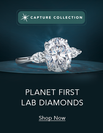 Diamond engagement ring featuring center stone from carbon capture collection.