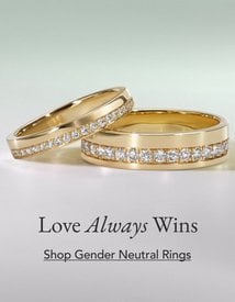 Gold, diamond gender neutral rings.