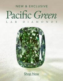 Lab grown diamond in Brilliant Earth's Pacific Green color.