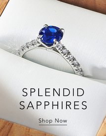 Diamond accented, sapphire engagement ring