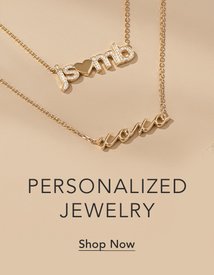 Gold personalized necklaces.