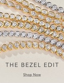 Assortment of diamond bezel necklaces and bracelets.